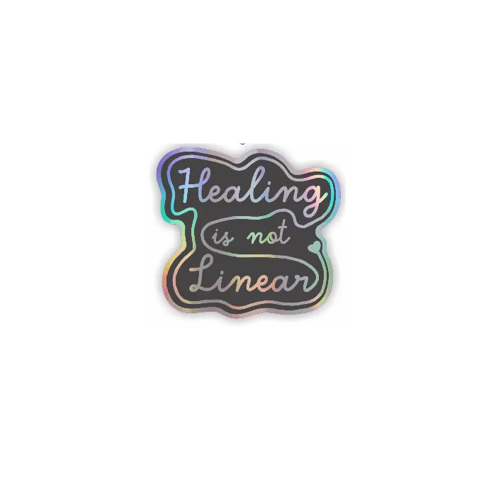 Earrings Fluffmallow Healing is not linear holographic vinyl sticker