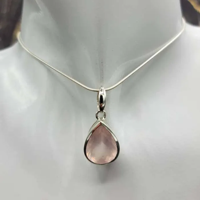 Esprit Creations Necklaces Princess Rose Quartz Pendant Sterling Silver