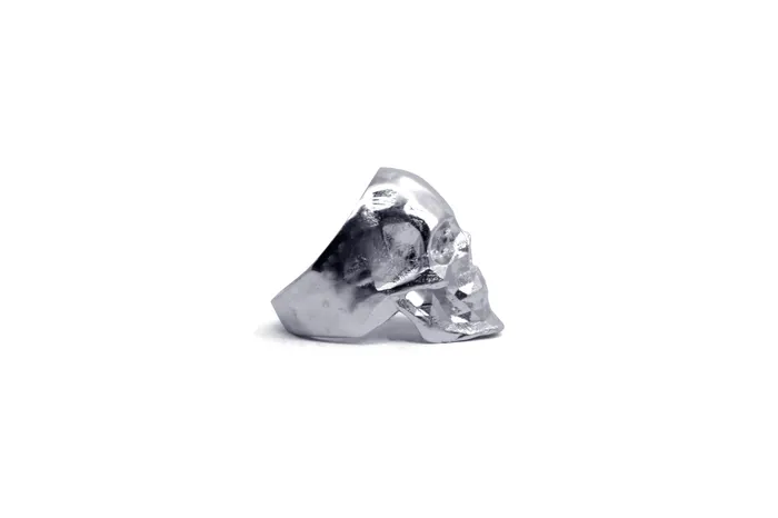 Anillo Craneo Low Poly con Mandibula Cromado MARIA MARISCAL Earrings