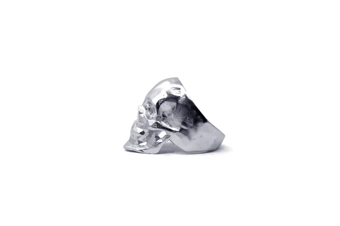 Anillo Craneo Low Poly con Mandibula Cromado MARIA MARISCAL Earrings