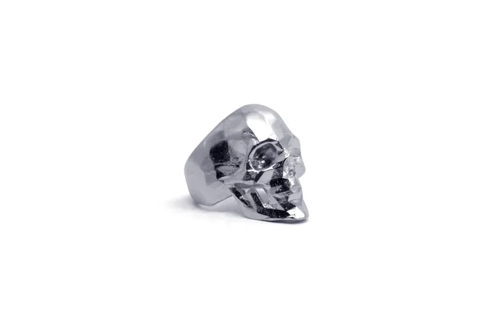 Anillo Craneo Low Poly con Mandibula Cromado MARIA MARISCAL Earrings