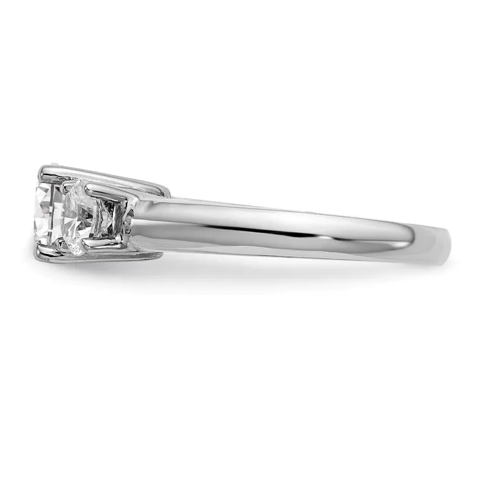 013ct CZ Solid Real 14K White Gold 3Stone Engagement Ring Goldia Rings