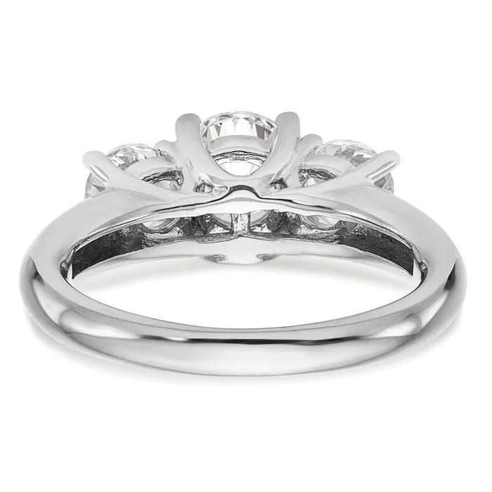 013ct CZ Solid Real 14K White Gold 3Stone Engagement Ring Goldia Rings