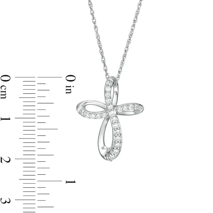 033 CT TW Natural Diamond Loop Cross Pendant in Sterling Silver Goldia Necklaces 033 CT TW Natural Diamond Loop Cross Pendant in Sterling Silver Goldia Necklaces