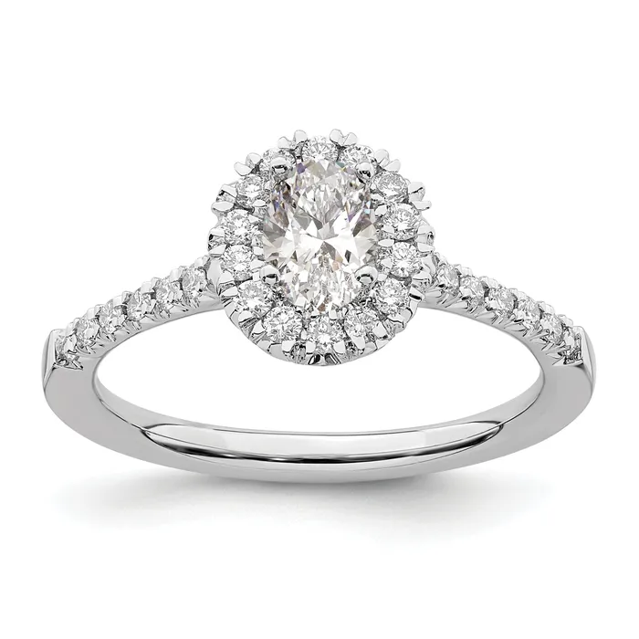 050ct CZ Solid Real 14K White Gold Oval Halo Engagement Ring Goldia Rings 050ct CZ Solid Real 14K White Gold Oval Halo Engagement Ring Goldia Rings