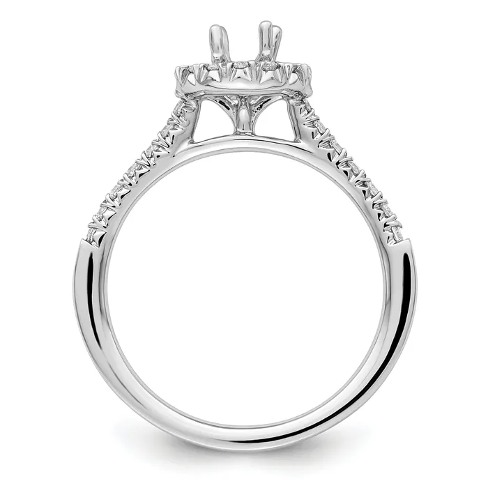 050ct CZ Solid Real 14K White Gold Oval Halo Engagement Ring Goldia Rings