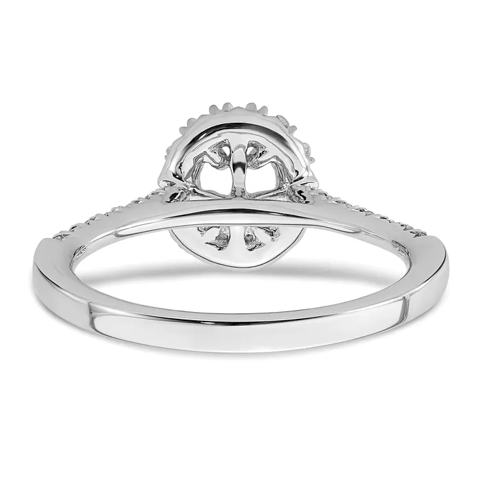 050ct CZ Solid Real 14K White Gold Oval Halo Engagement Ring Goldia Rings