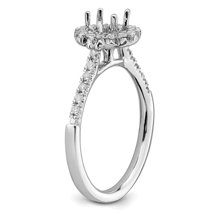 050ct CZ Solid Real 14K White Gold Oval Halo Engagement Ring Goldia Rings