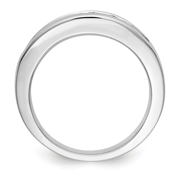100ct CZ Solid Real 14K White Gold 7Stone Channel Wedding Band Ring Goldia Rings