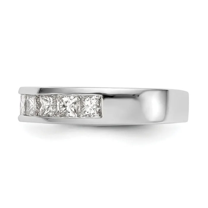 100ct CZ Solid Real 14K White Gold 7Stone Channel Wedding Band Ring Goldia Rings
