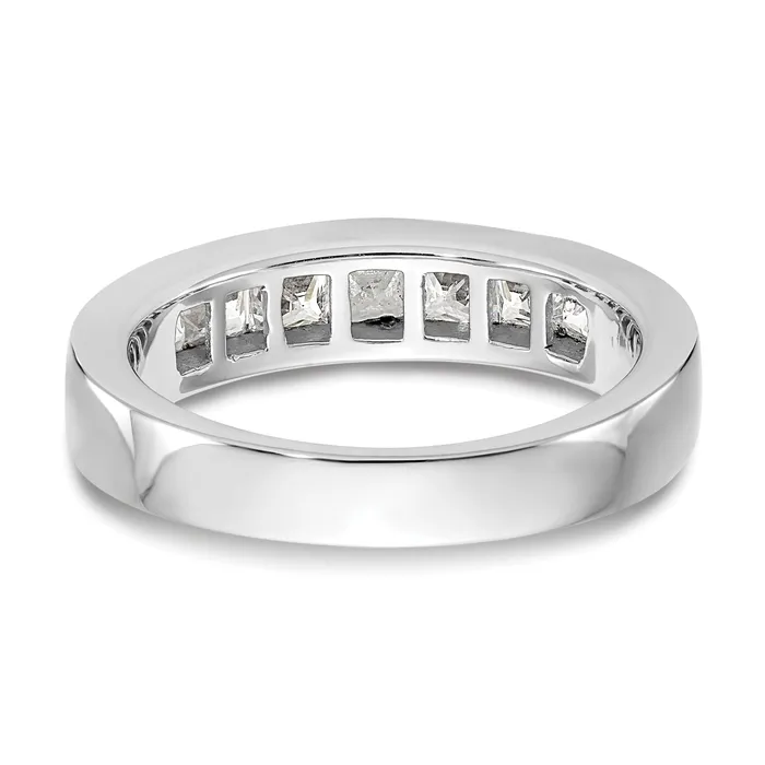 100ct CZ Solid Real 14K White Gold 7Stone Channel Wedding Band Ring Goldia Rings
