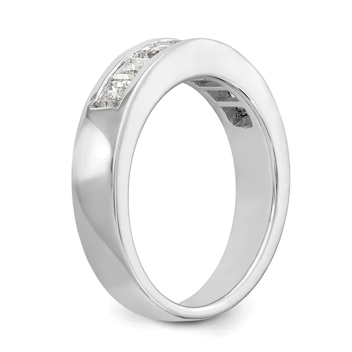 100ct CZ Solid Real 14K White Gold 7Stone Channel Wedding Band Ring Goldia Rings