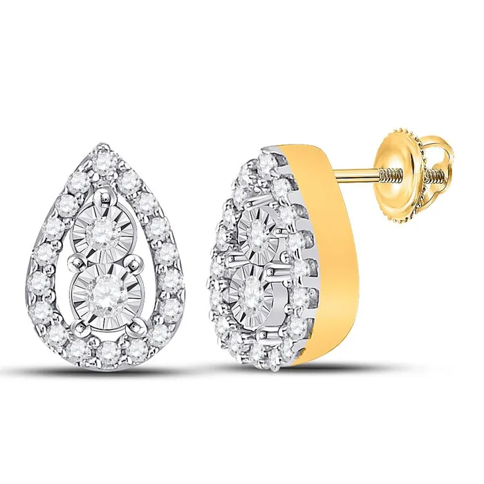 10k Yellow Gold Round Diamond Teardrop Earrings 18 Cttw gndatlanta Earrings 10k Yellow Gold Round Diamond Teardrop Earrings 18 Cttw gndatlanta Earrings