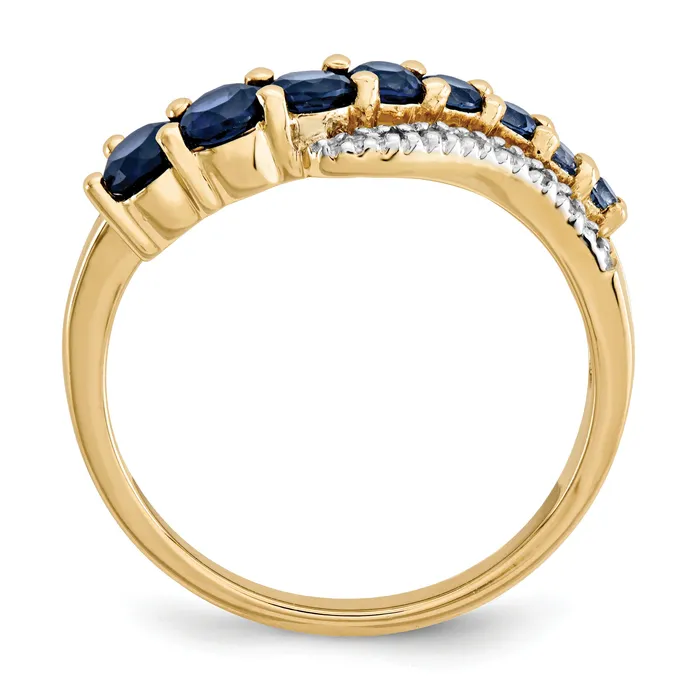 14k and Rhodium Lab Created Ceylon SappLab Created Sapp and Diamond Ring Goldiacom Rings
