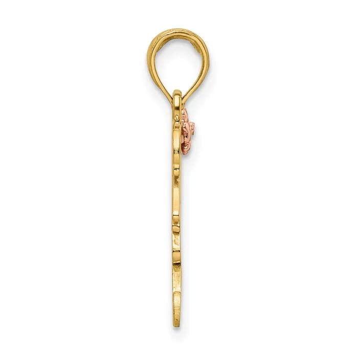 14k Twotone Gold Rose Yellow Gold I Love You Mom Pendant Goldia Rings
