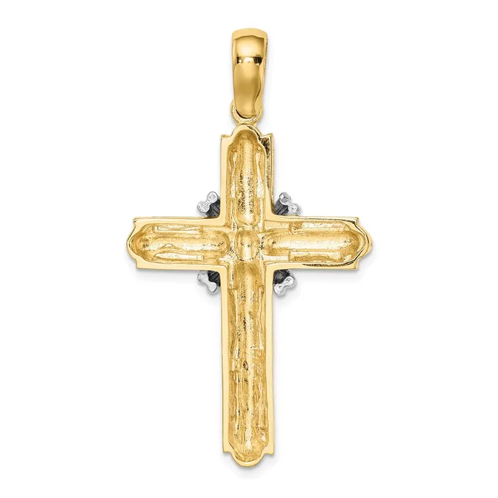 14k Twotone Gold X Center Polished Cross Goldia Rings
