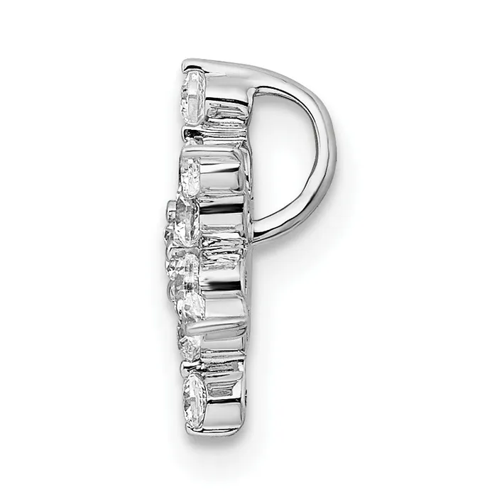 14k White Gold 12 Ct Lab Grown Diamond VSSI G Star Chain Slide Pendant Goldia Necklaces