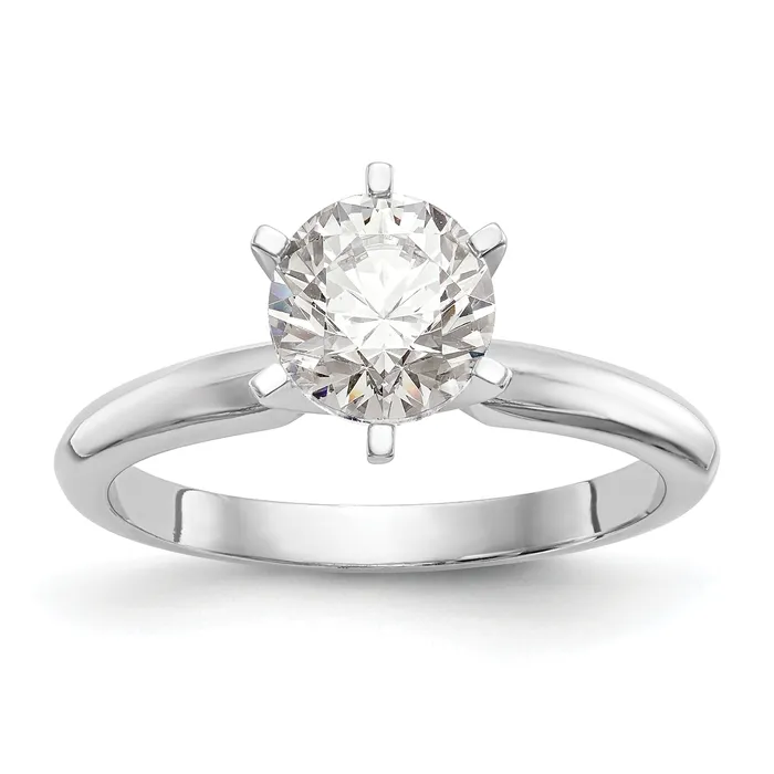 14k White Gold 12 Ct Round VSSI GH Lab Grown Diamond Solitaire Lightweight Knife EdgeHalfRound 6 Prong Ring Goldia Rings 14k White Gold 12 Ct Round VSSI GH Lab Grown Diamond Solitaire Lightweight Knife EdgeHalfRound 6 Prong Ring Goldia Rings