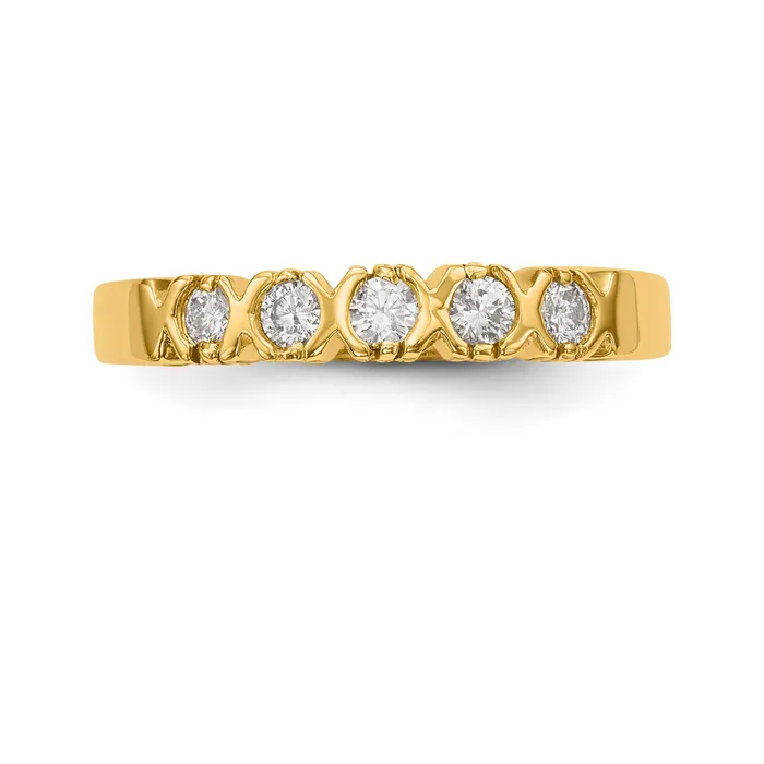 14K White Gold 5 Stone Diamond Band Goldiacom Rings