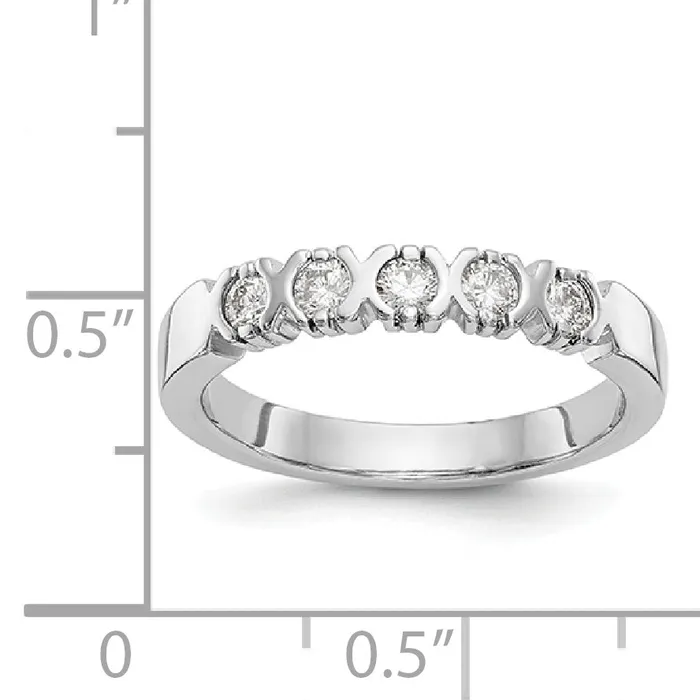 14K White Gold 5 Stone Diamond Band Goldiacom Rings