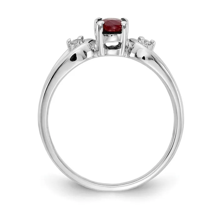 14k White Gold 6x4mm Oval Ruby AA Real Diamond ring goldiaca Rings