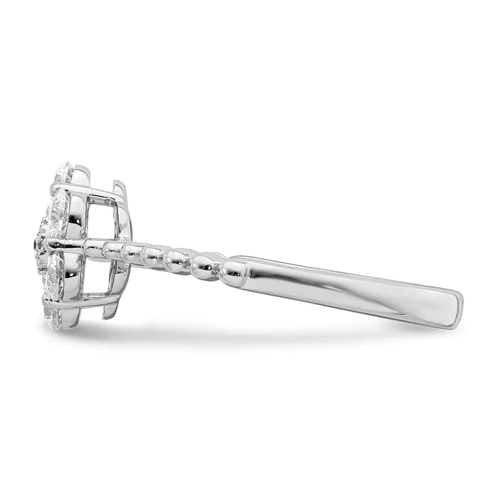 14K White Gold Lab Grown Diamond VSSI FGH Floral Ring Goldia Rings