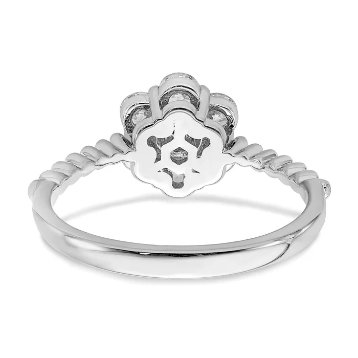 14K White Gold Lab Grown Diamond VSSI FGH Floral Ring Goldia Rings