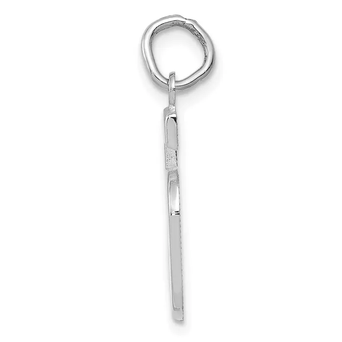 14k White Goldw Medium Polished Number 5 Charm Goldia Charm Necklaces