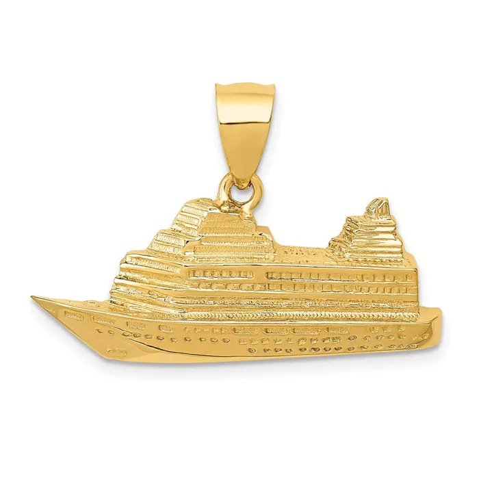 14k Yellow Gold Cruise Ship Charm Goldia Charm Necklaces