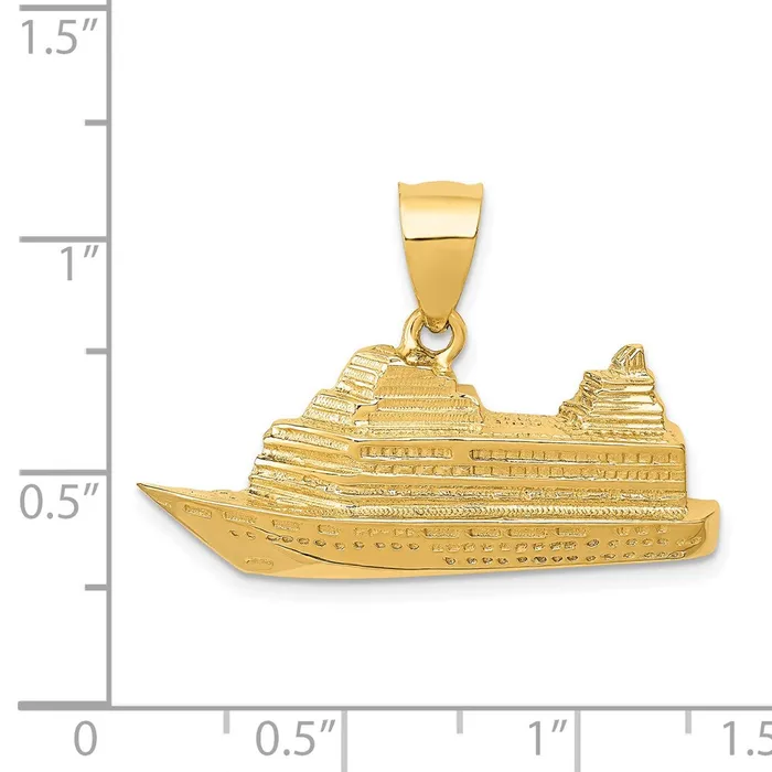 14k Yellow Gold Cruise Ship Charm Goldia Charm Necklaces