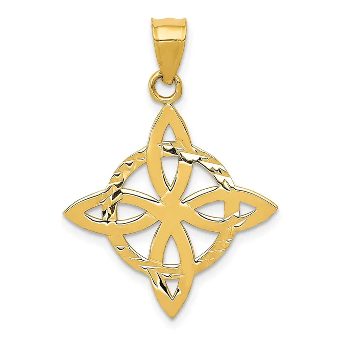 14k Yellow Gold Medium Celtic Eternity Knot Charm Goldia Charm Necklaces