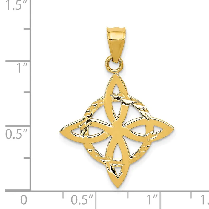 14k Yellow Gold Medium Celtic Eternity Knot Charm Goldia Charm Necklaces