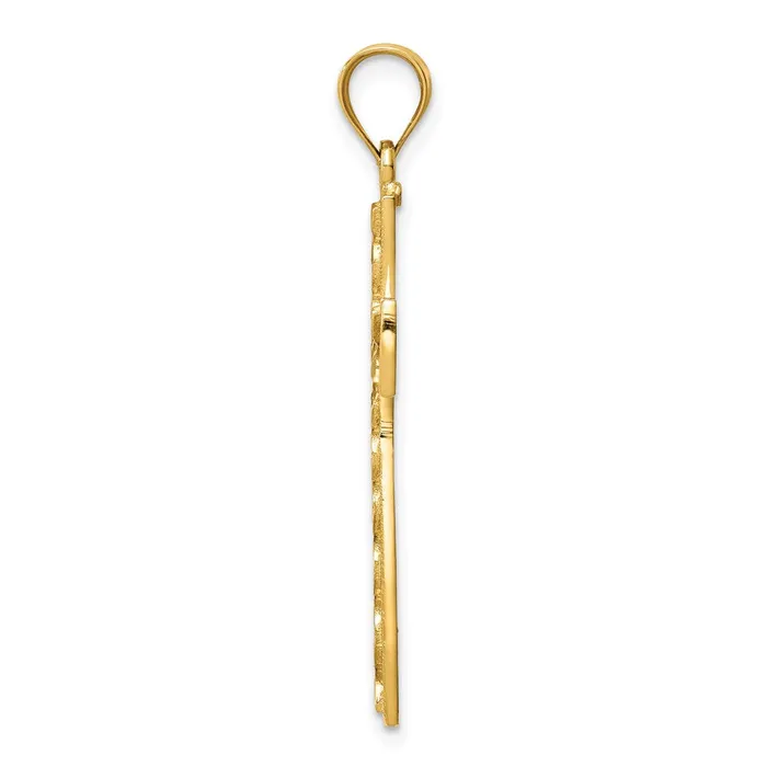 14k Yellow Gold Polished DC Cross Pendant Goldia Necklaces