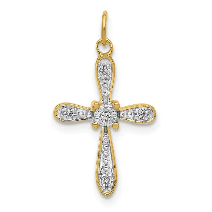 14k Yellow Gold u0026 Rhodium 120ct Real Diamond Cross Charm Goldia Charm Necklaces 14k Yellow Gold u0026 Rhodium 120ct Real Diamond Cross Charm Goldia Charm Necklaces