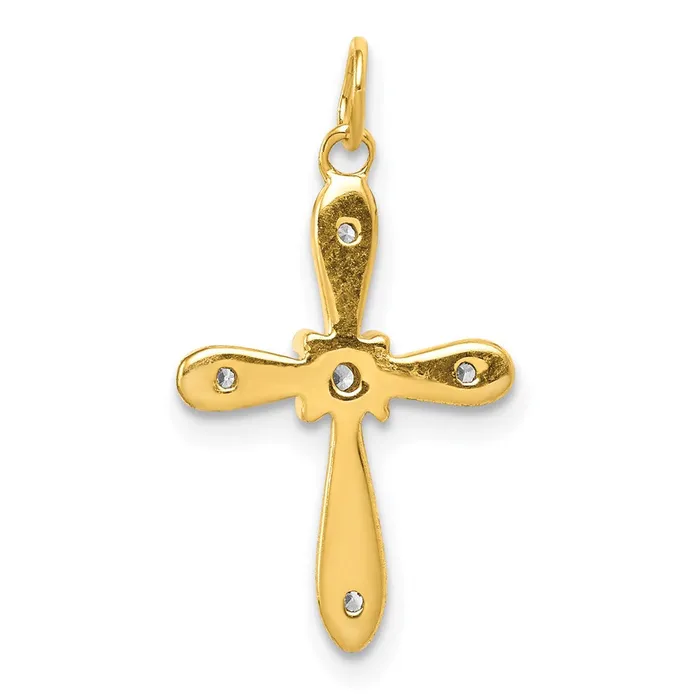 14k Yellow Gold u0026 Rhodium 120ct Real Diamond Cross Charm Goldia Charm Necklaces