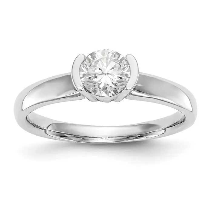 200ct CZ Solid Real 14K White Gold Round Bezel Solitaire Engagement Ring Goldia Rings 200ct CZ Solid Real 14K White Gold Round Bezel Solitaire Engagement Ring Goldia Rings
