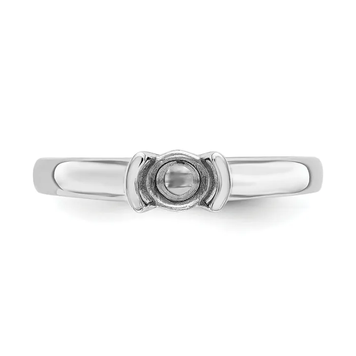 200ct CZ Solid Real 14K White Gold Round Bezel Solitaire Engagement Ring Goldia Rings