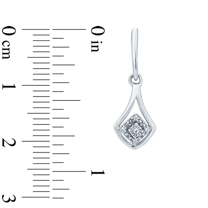 Diamond Accent Squared Teardrop Earrings in 10K White Gold Goldia Earrings Diamond Accent Squared Teardrop Earrings in 10K White Gold Goldia Earrings