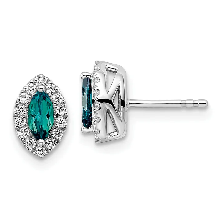 Earrings 14k White Gold 15 Ct Lab Grown Diamond VSSI G and Lab Created Alexandrite June Birthstone Post Earrings Goldia Earrings 14k White Gold 15 Ct Lab Grown Diamond VSSI G and Lab Created Alexandrite June Birthstone Post Earrings Goldia