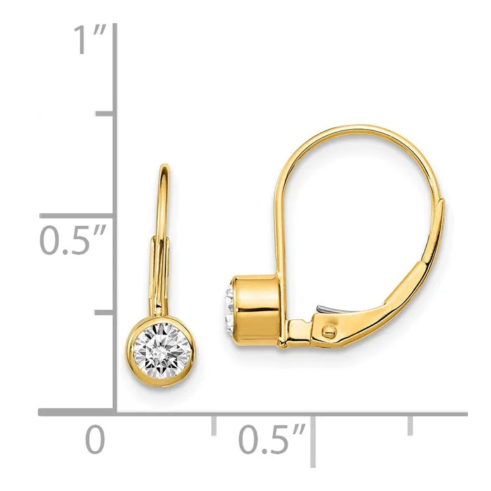 Earrings 14k Yellow Gold VS Real Diamond leverback Earrings Goldia