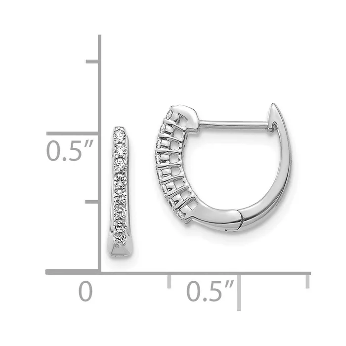 Earrings Goldia Solid 14k White Gold Polished Simulated CZ Hinged Hoop Earrings Earrings Goldia Solid 14k White Gold Polished Simulated CZ Hinged Hoop Earrings