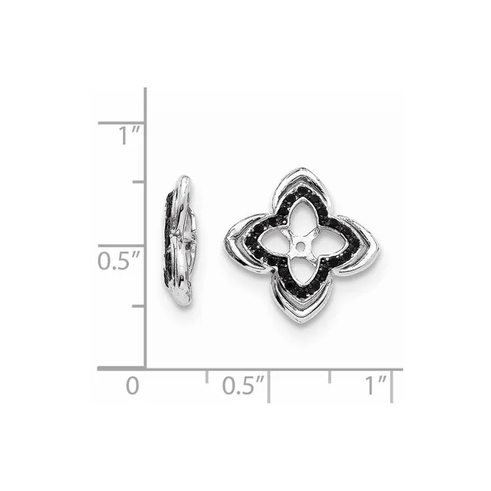 Earrings Sterling Silver Rhodium Black Sapphire Earring Jacket Goldia