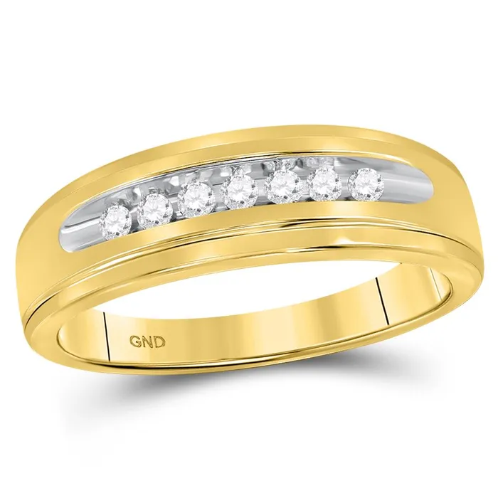 gndatlanta 10k Yellow Gold Round Diamond Single Row Channelset Band Ring 16 Cttw Rings gndatlanta 10k Yellow Gold Round Diamond Single Row Channelset Band Ring 16 Cttw Rings