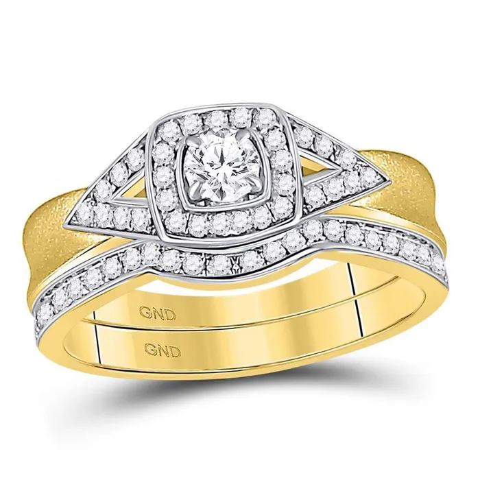gndatlanta 14k Yellow Gold Round Diamond Bridal Wedding Ring Set 12 Cttw Rings gndatlanta 14k Yellow Gold Round Diamond Bridal Wedding Ring Set 12 Cttw Rings