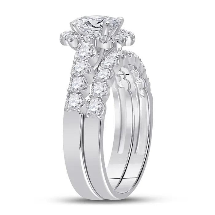 gndatlanta Rings 14k White Gold Marquise Diamond Bridal Wedding Ring Set 2 Cttw Certified