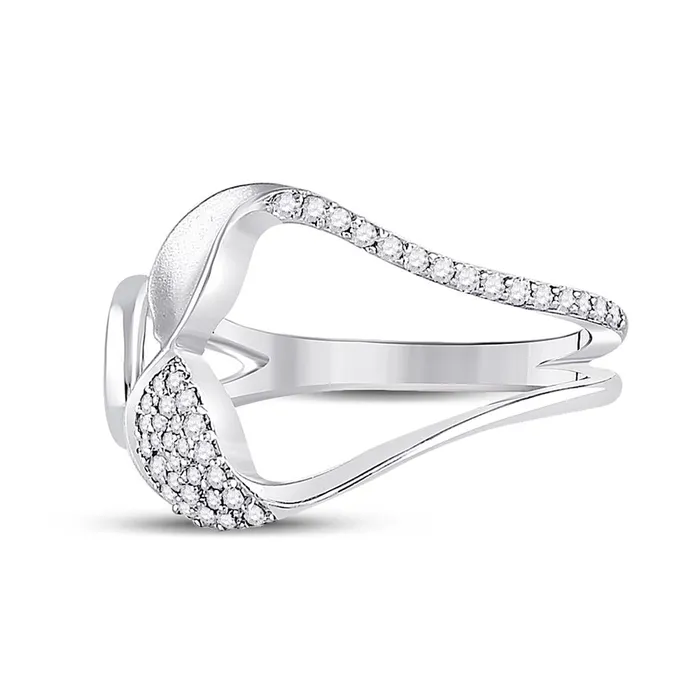 gndatlanta Rings 14k White Gold Round Diamond Abstract Fashion Ring 15 Cttw gndatlanta Rings 14k White Gold Round Diamond Abstract Fashion Ring 15 Cttw