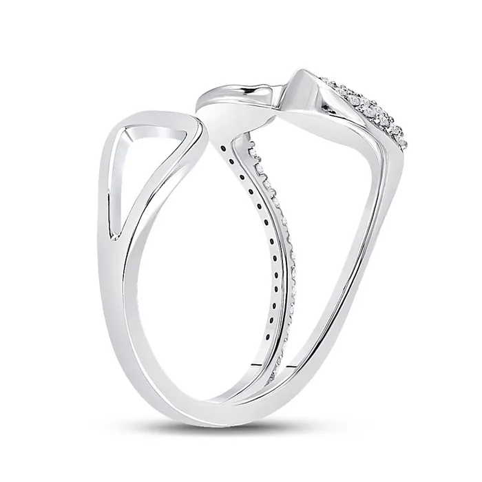 gndatlanta Rings 14k White Gold Round Diamond Abstract Fashion Ring 15 Cttw