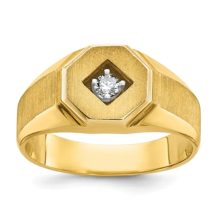 Goldia 14k Yellow Gold Mens Polished and Satin Diamond Ring Mounting Rings Goldia 14k Yellow Gold Mens Polished and Satin Diamond Ring Mounting Rings