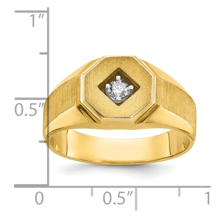 Goldia 14k Yellow Gold Mens Polished and Satin Diamond Ring Mounting Rings