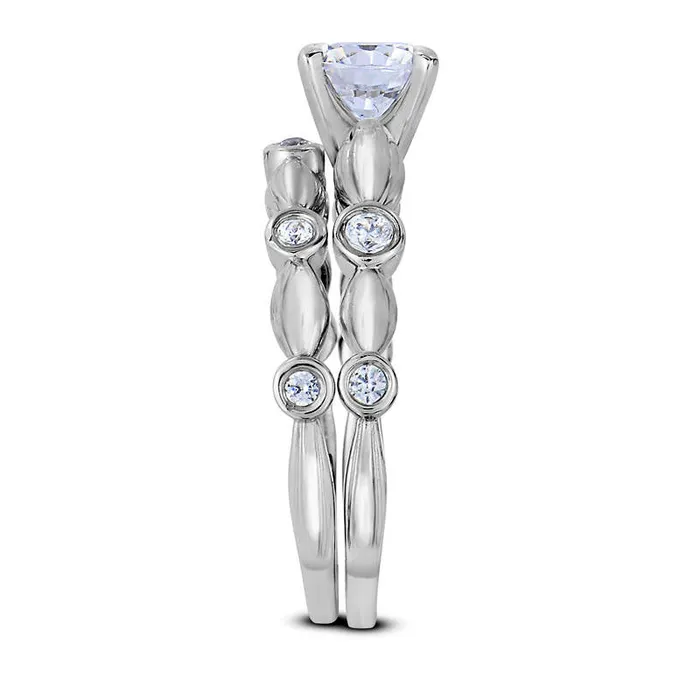 Goldia 210 CT TW Natural Diamond Alternating Bridal Engagement Ring Set in Solid 14K White Gold Rings Goldia 210 CT TW Natural Diamond Alternating Bridal Engagement Ring Set in Solid 14K White Gold Rings